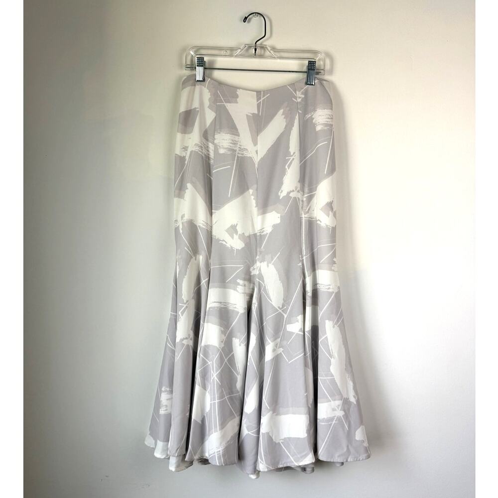 Anthropologie Keepsake Mermaid Maxi Skirt Grey White Abstract Women's Size Small - Picture 2 of 5
